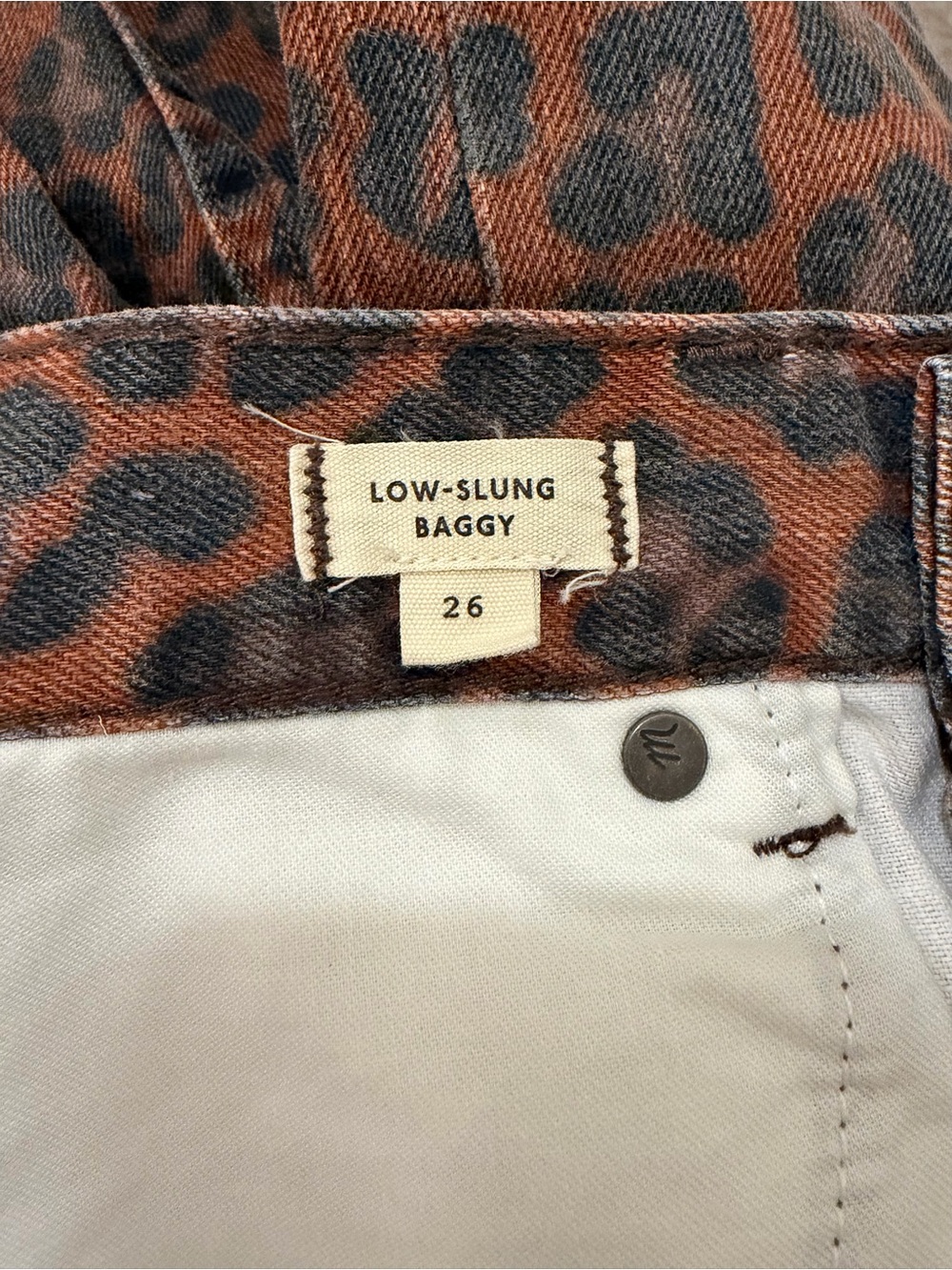 NWOT Madewell Low Slung Baggy Jeans in Leopard Print- Size 26 - Picture 7 of 7